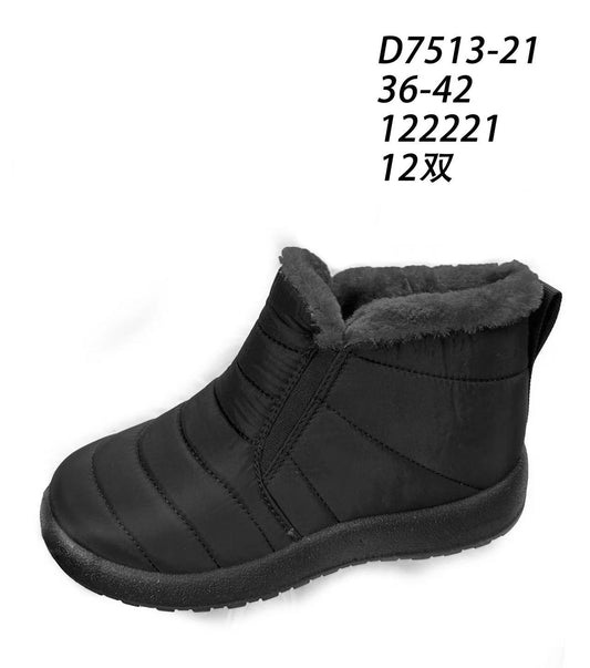 Botki Śniegowce damskie-OCIEPLANE (36-42, 12par) D7513-21 BLACK
