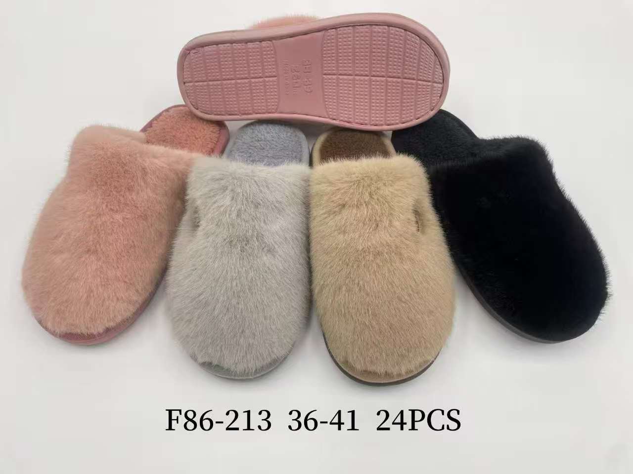 Kapcie Damskie F86-213 (36-41,24p) Mix kolorów
