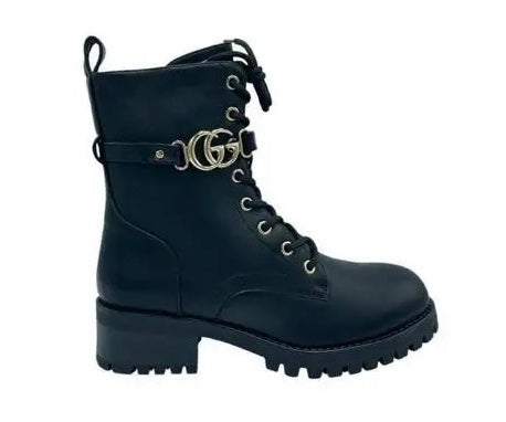 Botki na płaskim damskie 7367-1 BLACK