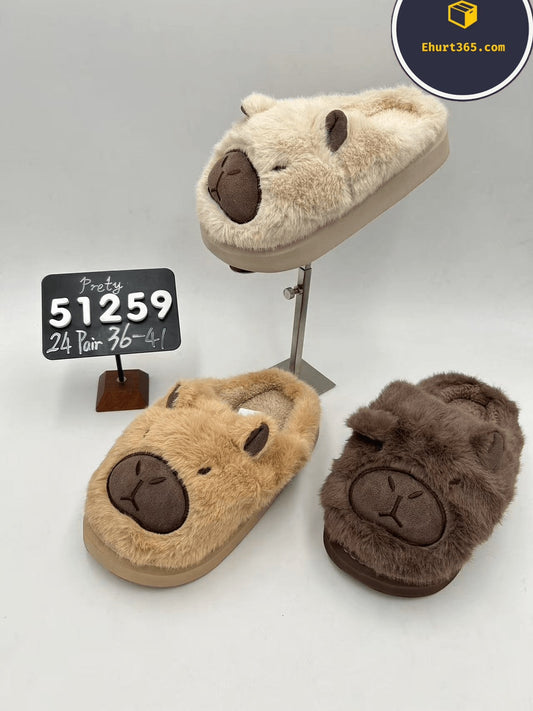 Kapcie Damskie D51259  (36-41,24p) Mix kolorów