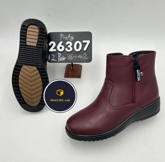Botki na koturnie (36-42, 12par) 26307 RED