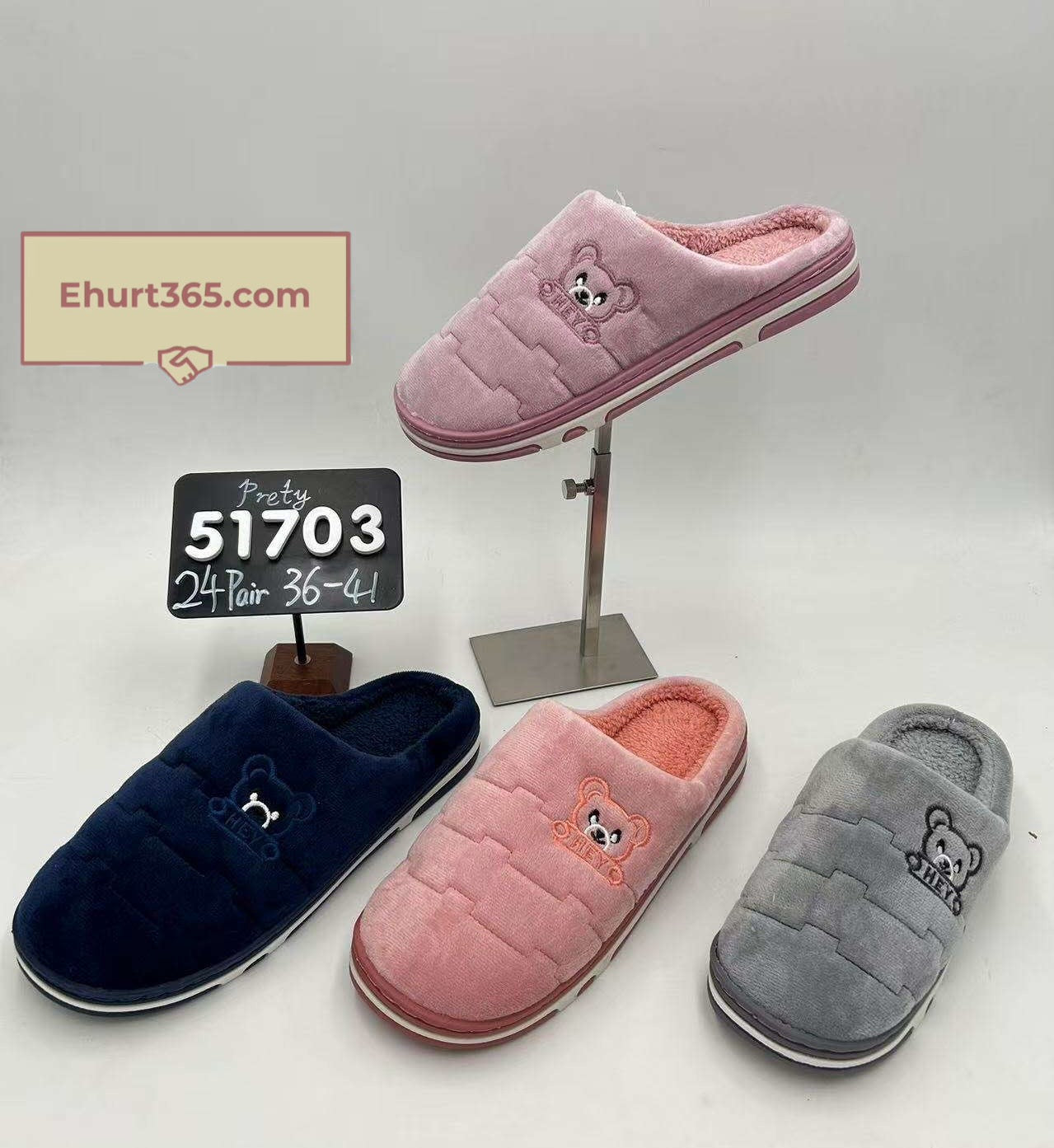 Kapcie Damskie 51703 (36-41,24p) MIX KOLOR