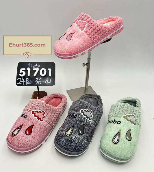 Kapcie Damskie 51701 (36-41,24p) MIX KOLOR