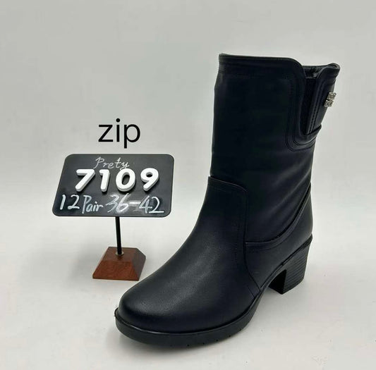 Botki Damskie (36-42) 12Par 7109 BLACK