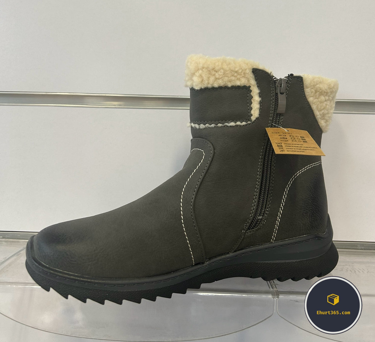 Botki na płaskim (36-42, 12par) 9821-5 Grey