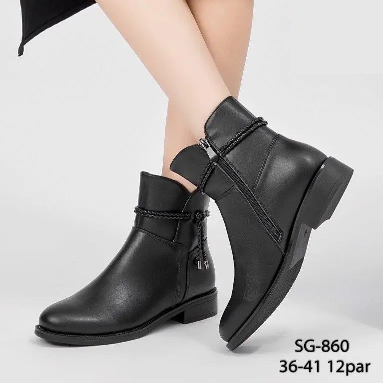 Botki damskie (36-41, 12par) SG860 BLACK