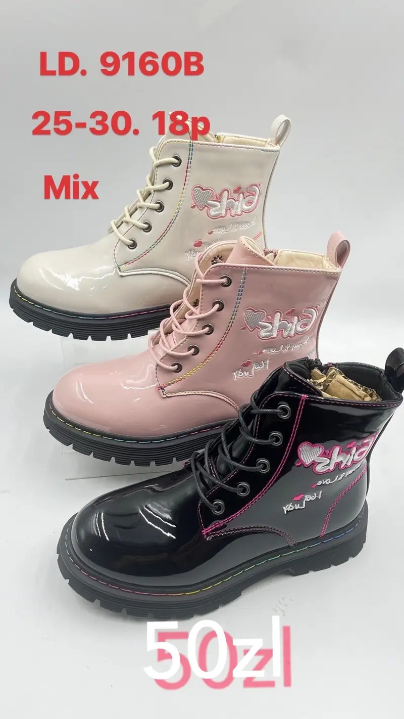 Botki dziewczynka LD9160B Mix kolorów 18par