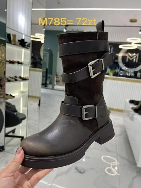 Botki na płaskim (36-41, 12par) M785