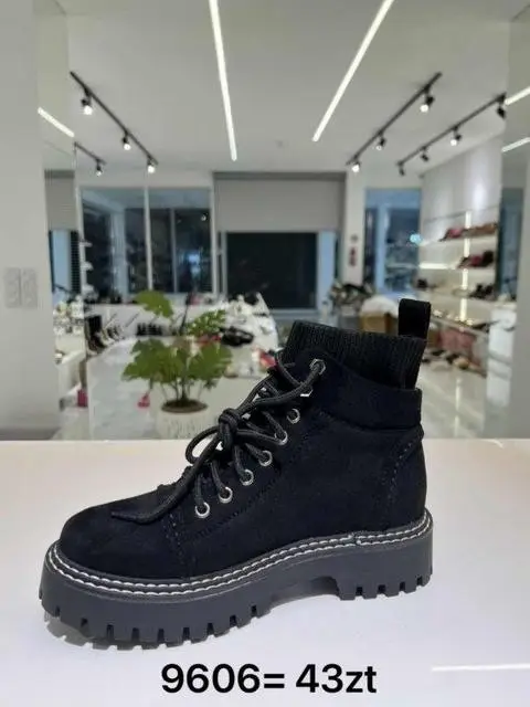Botki na płaskim (36-41, 12par) 9606 BLACK