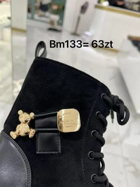 Botki na płaskim (36-41, 12par) BM133 BLACK