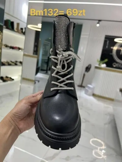 Botki na płaskim (36-41, 12par) BM132 BLACK