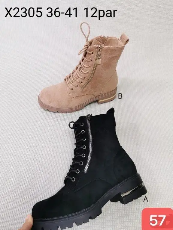 Botki na płaskim (36-41, 12par) X2305 BLACK