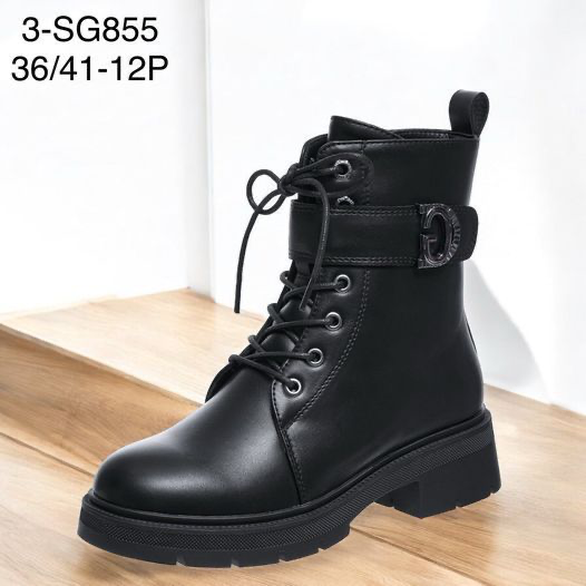 Botki damskie (36-41, 12par) SG855 BLACK