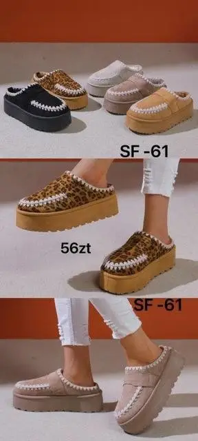 Kapcie zakryte palce damskie-OCIEPLANE (36-41, 12par) SF-61