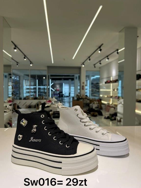 Trampki wiążane damskie (36-41/12P) sw016black