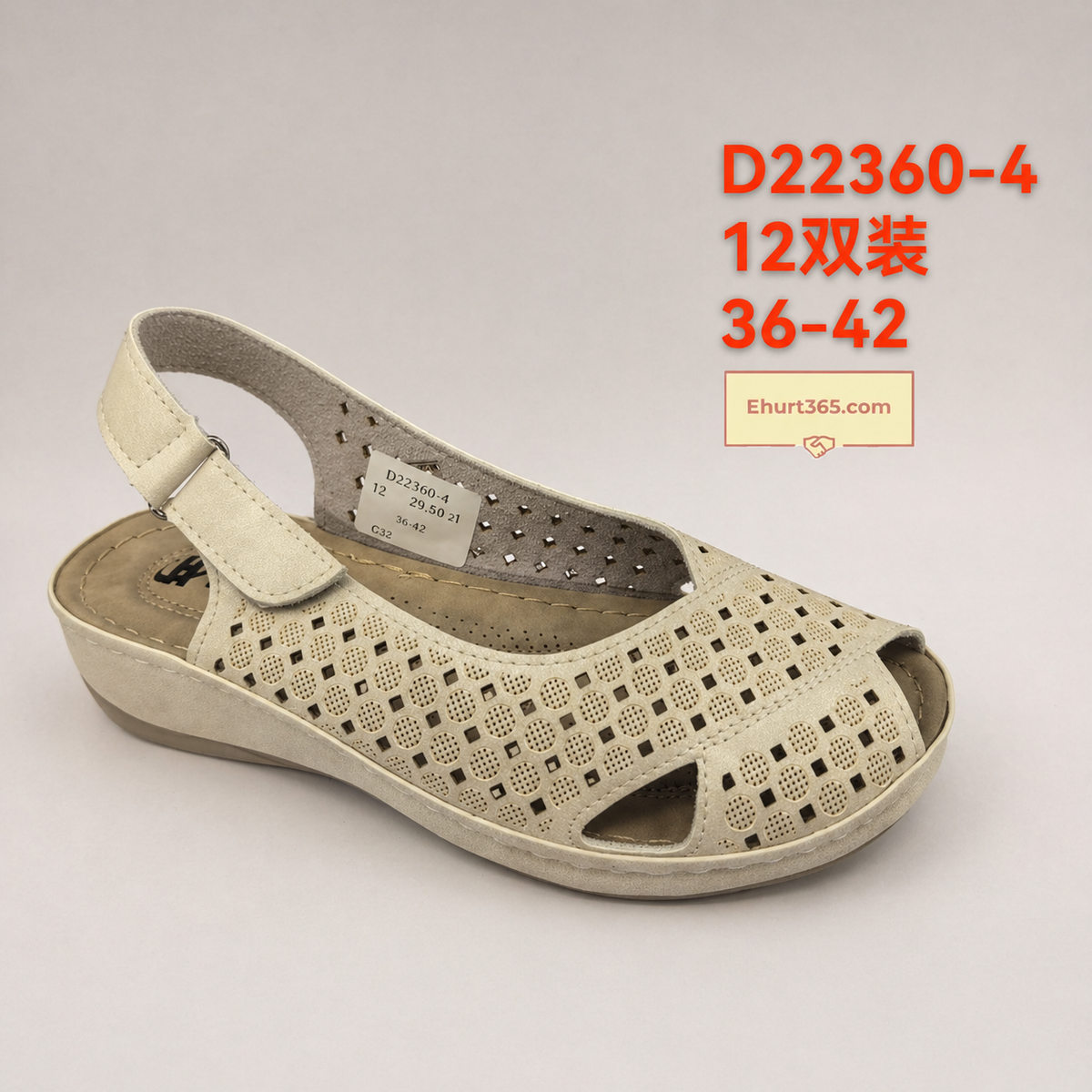 Sandały damskie D22360-4 (36-42,12Par)