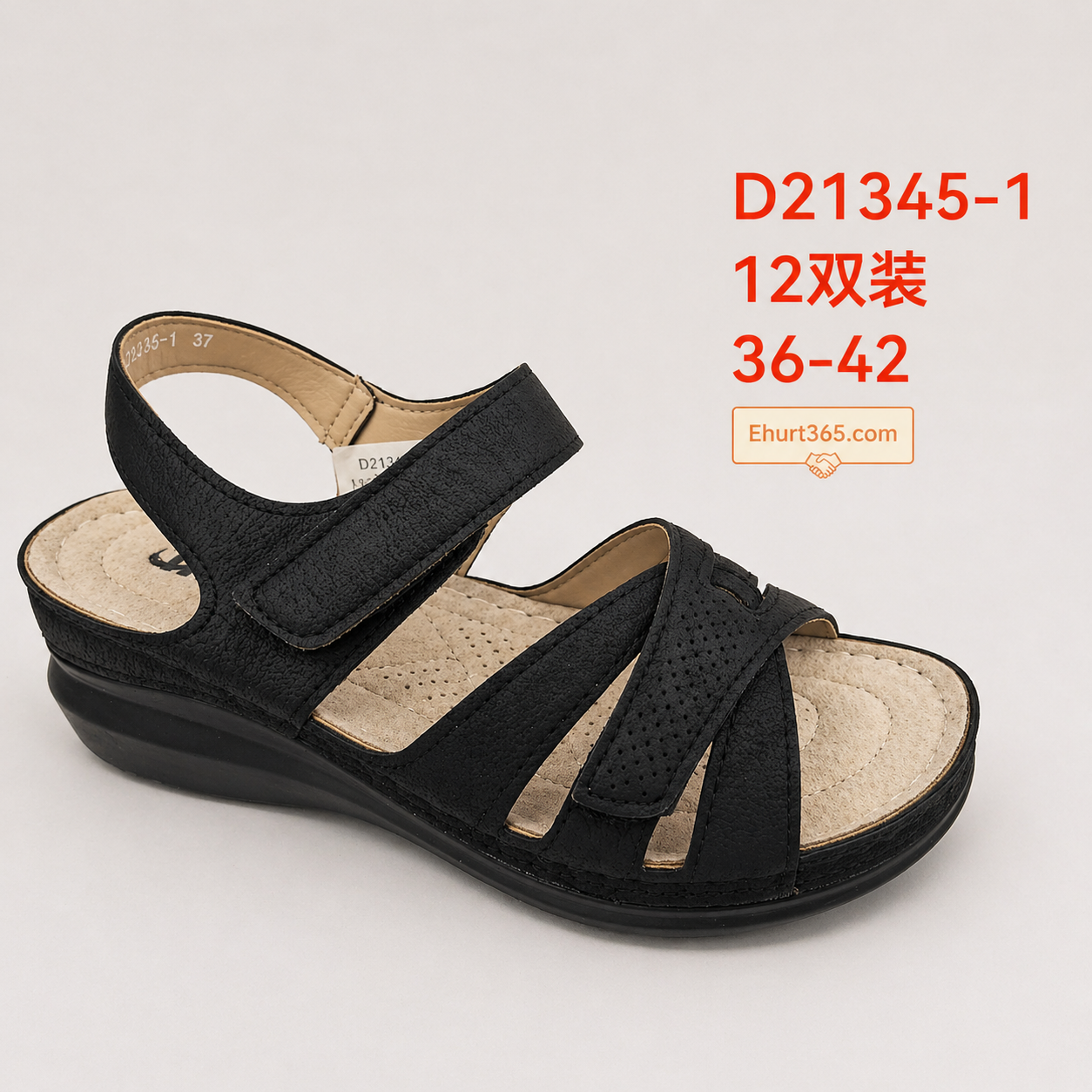 Sandały damskie D21345-1 (36-42,12Par)