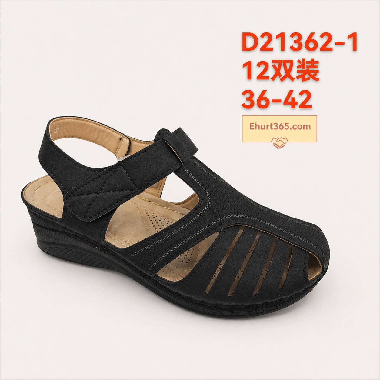 Sandały damskie D21362-1 (36-42,12Par)