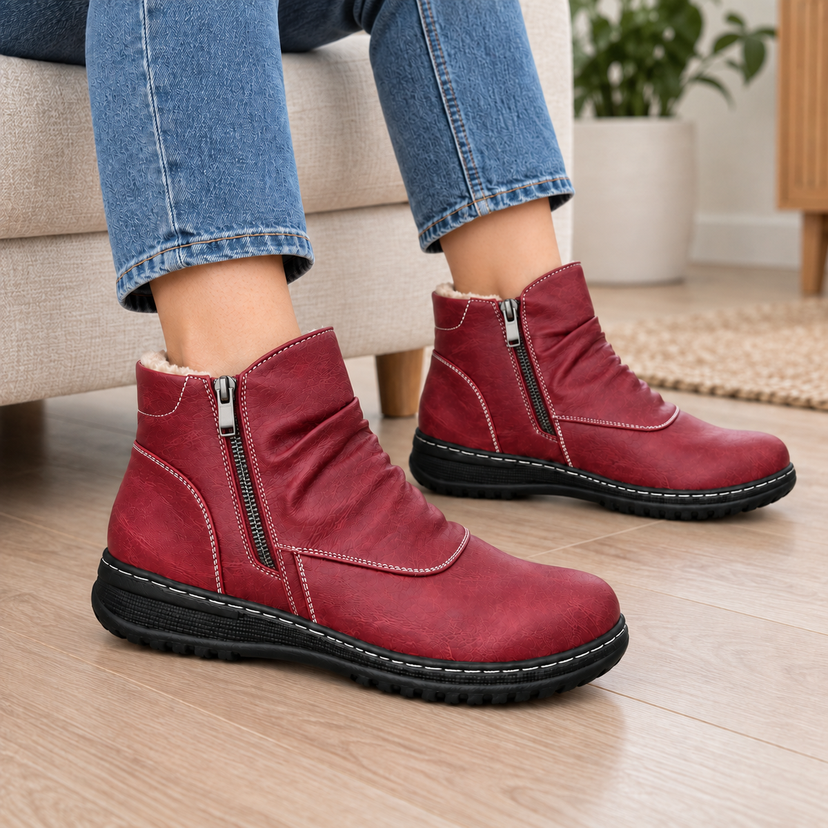 Botki Damskie (36-42) 12Par D51-4 RED