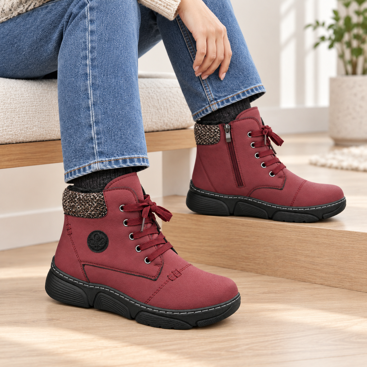 Botki Damskie (36-42) 12Par D1502-4 RED