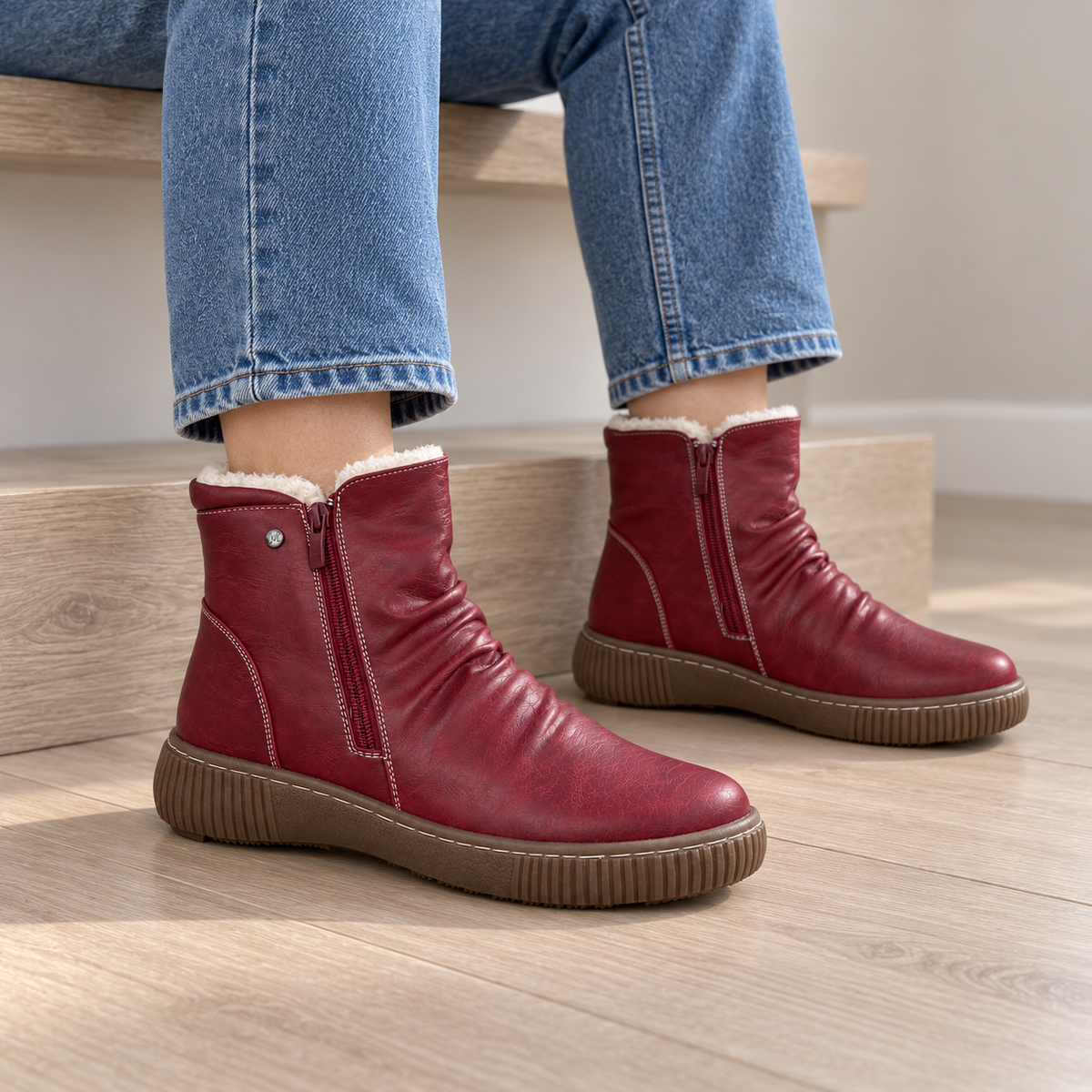 Botki Damskie (36-42) 12Par M218-4 RED