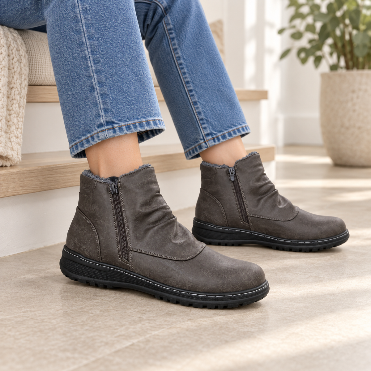 Botki Damskie (36-42) 12Par D51-2 GREY