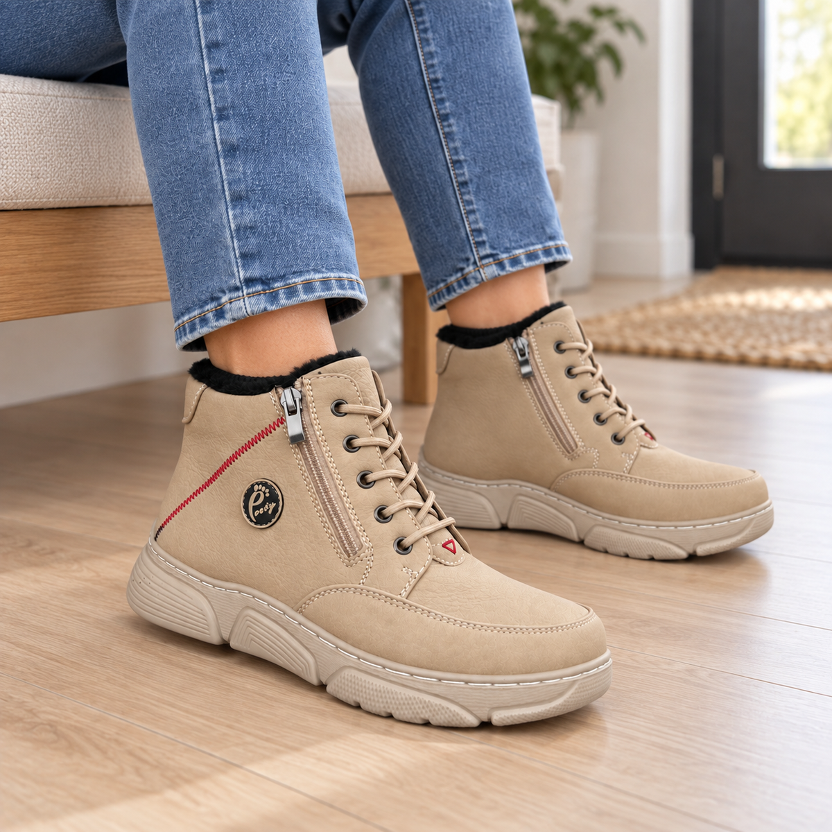 Botki Damskie (36-42) 12Par D26333-4 BEIGE