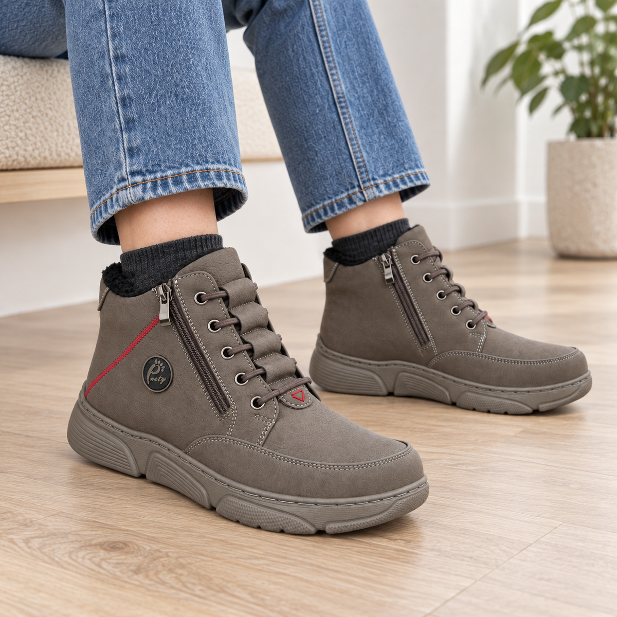 Botki Damskie (36-42) 12Par D26333-2 GREY