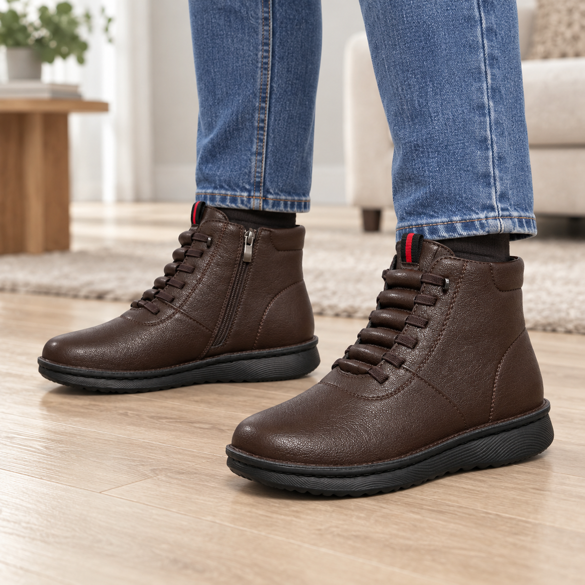 Botki Damskie (36-42) 12Par D25311-33 BROWN