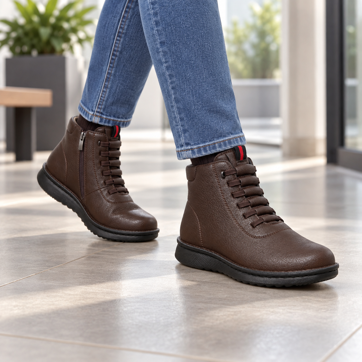 Botki Damskie (36-42) 12Par D25311-33 BROWN