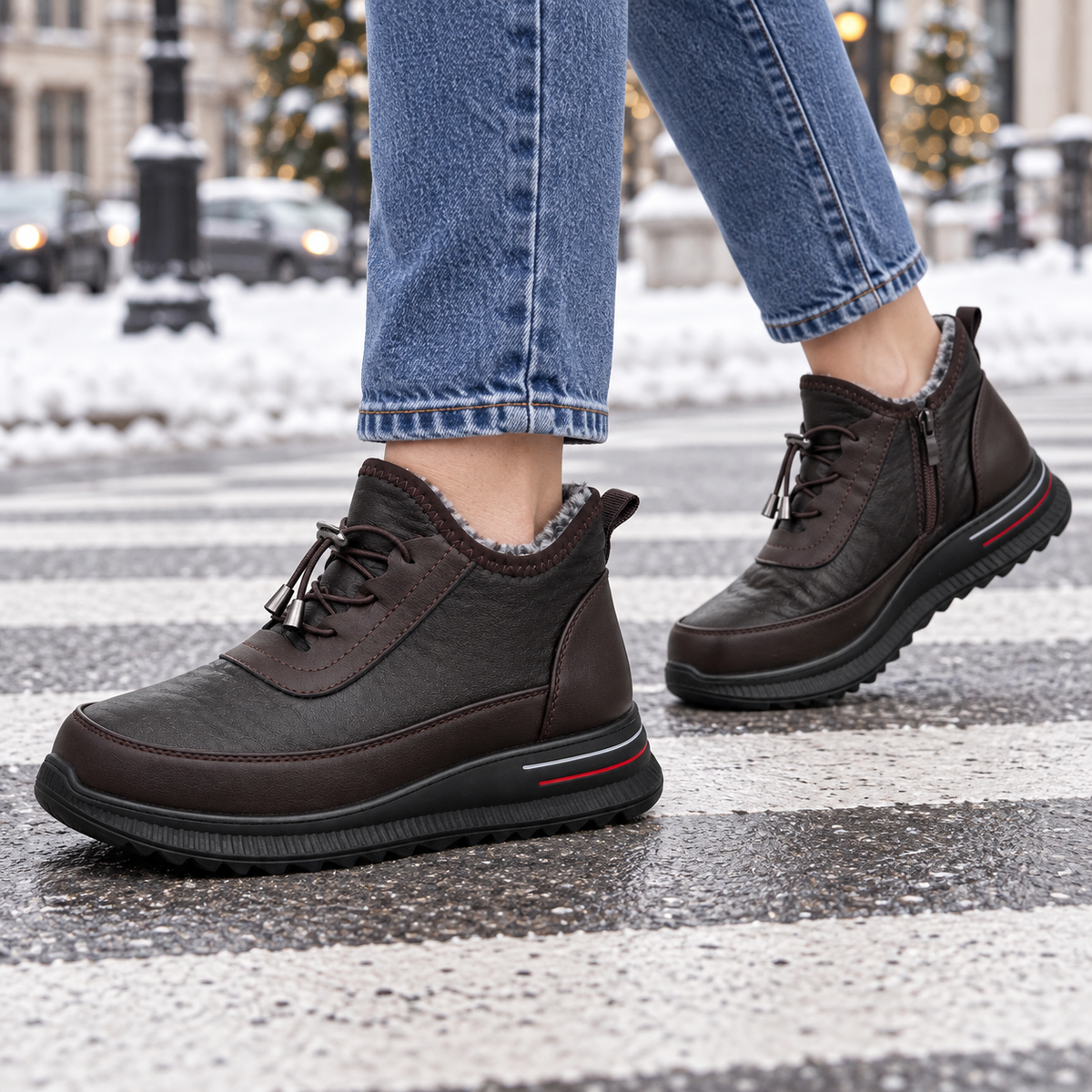 Botki Damskie (36-42) 12Par D2753-33 BROWN