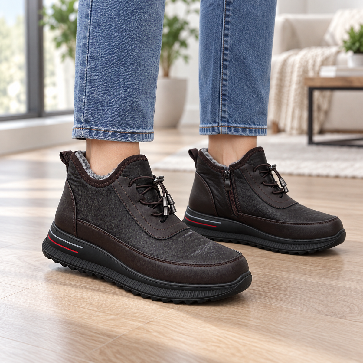 Botki Damskie (36-42) 12Par D2753-33 BROWN