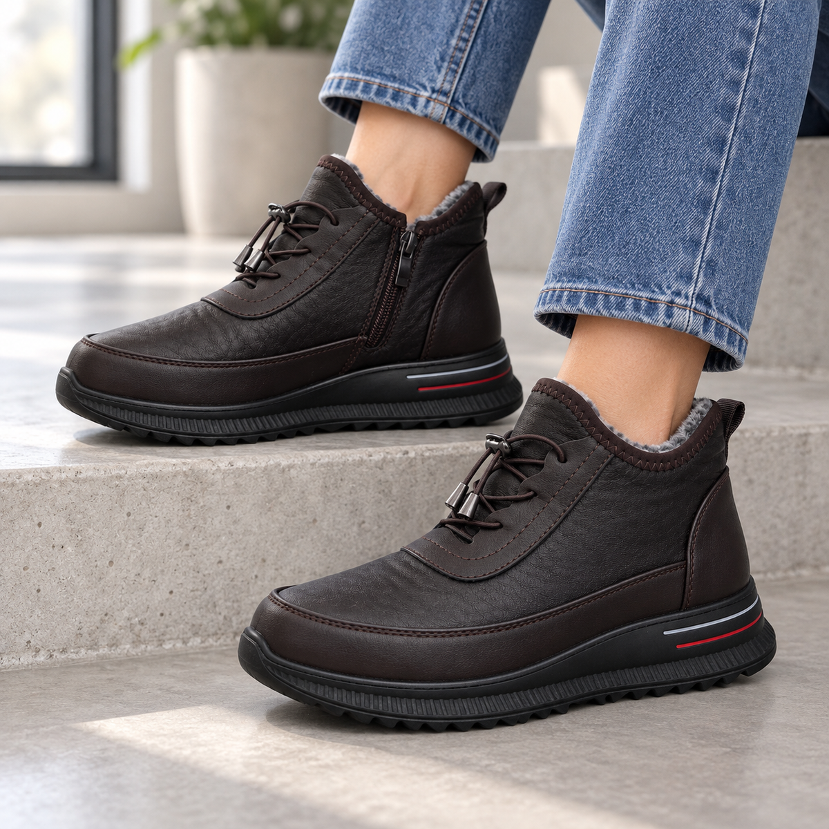 Botki Damskie (36-42) 12Par D2753-33 BROWN