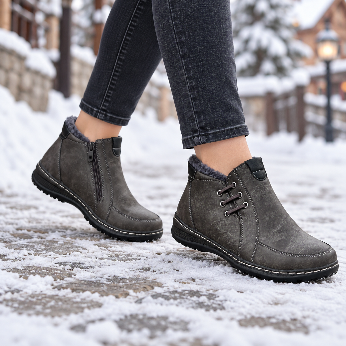 Botki damskie (36-41) 12par 9667-5 GREY