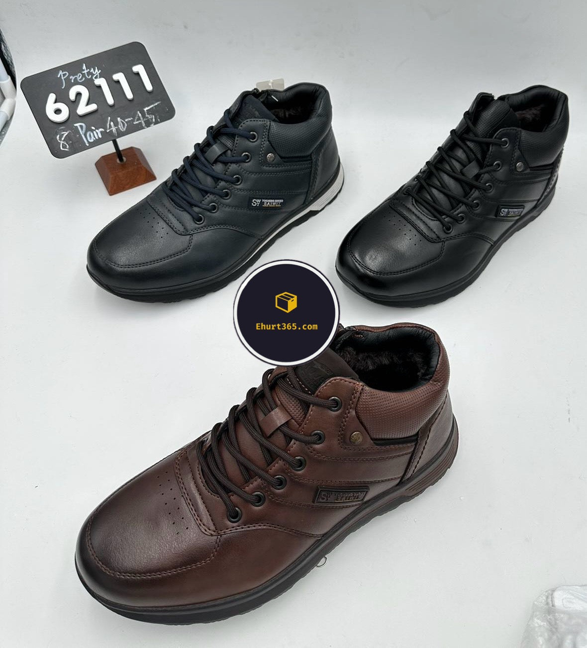 Botki Męskie (40-45) 8Par U62111-1 BLACK