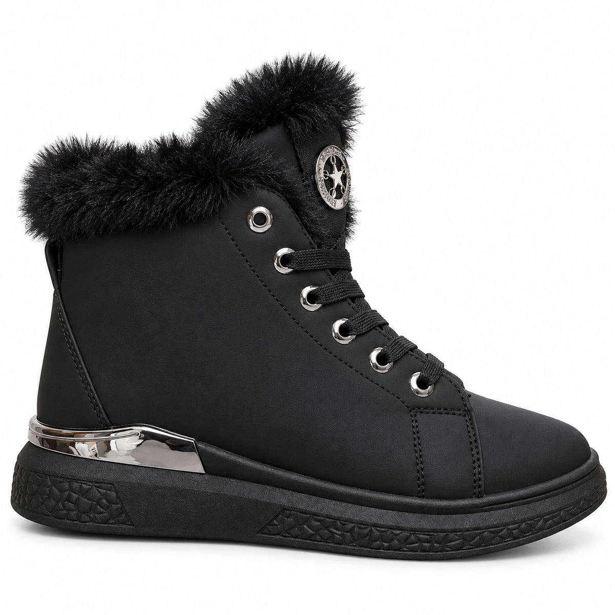 Botki damskie ocieplane (36-41, 12par) D6977-1 BLACK