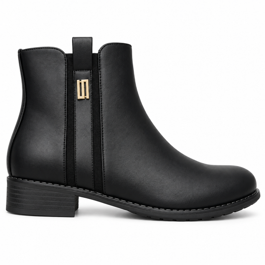 Botki na płaskim (36-41, 12par) H2178B BLACK