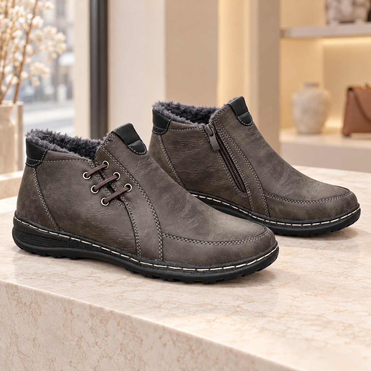 Botki damskie (36-41) 12par 9667-5 GREY