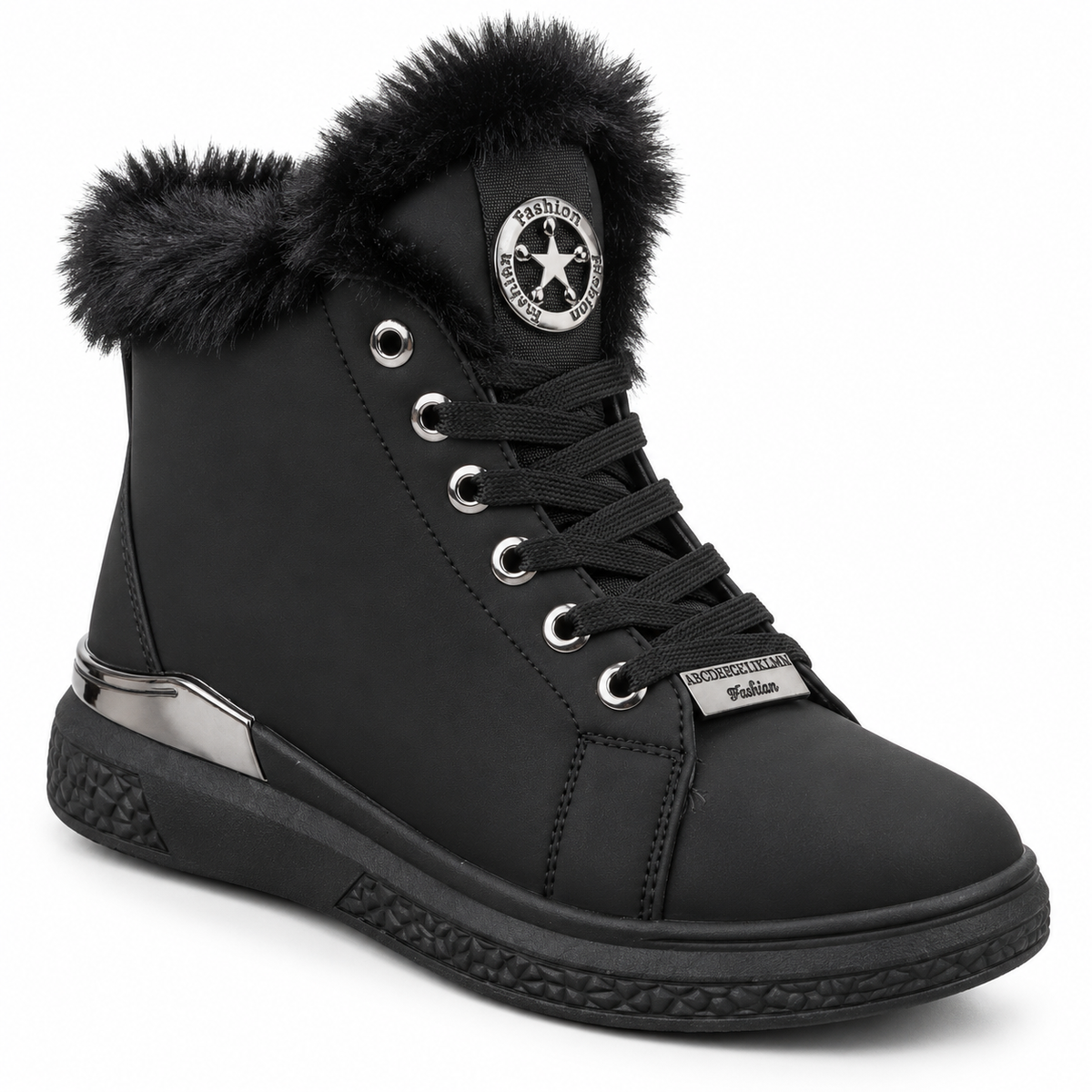 Botki damskie ocieplane (36-41, 12par) D6977-1 BLACK