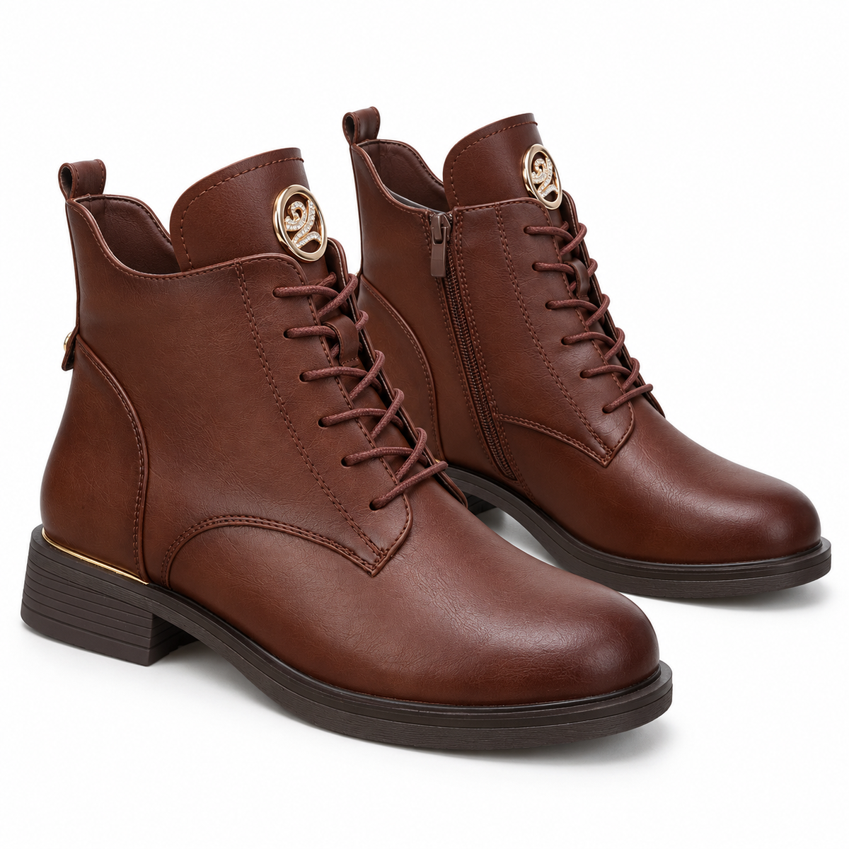 Botki Damskie (36-41) 12Par 2874-4 BROWN