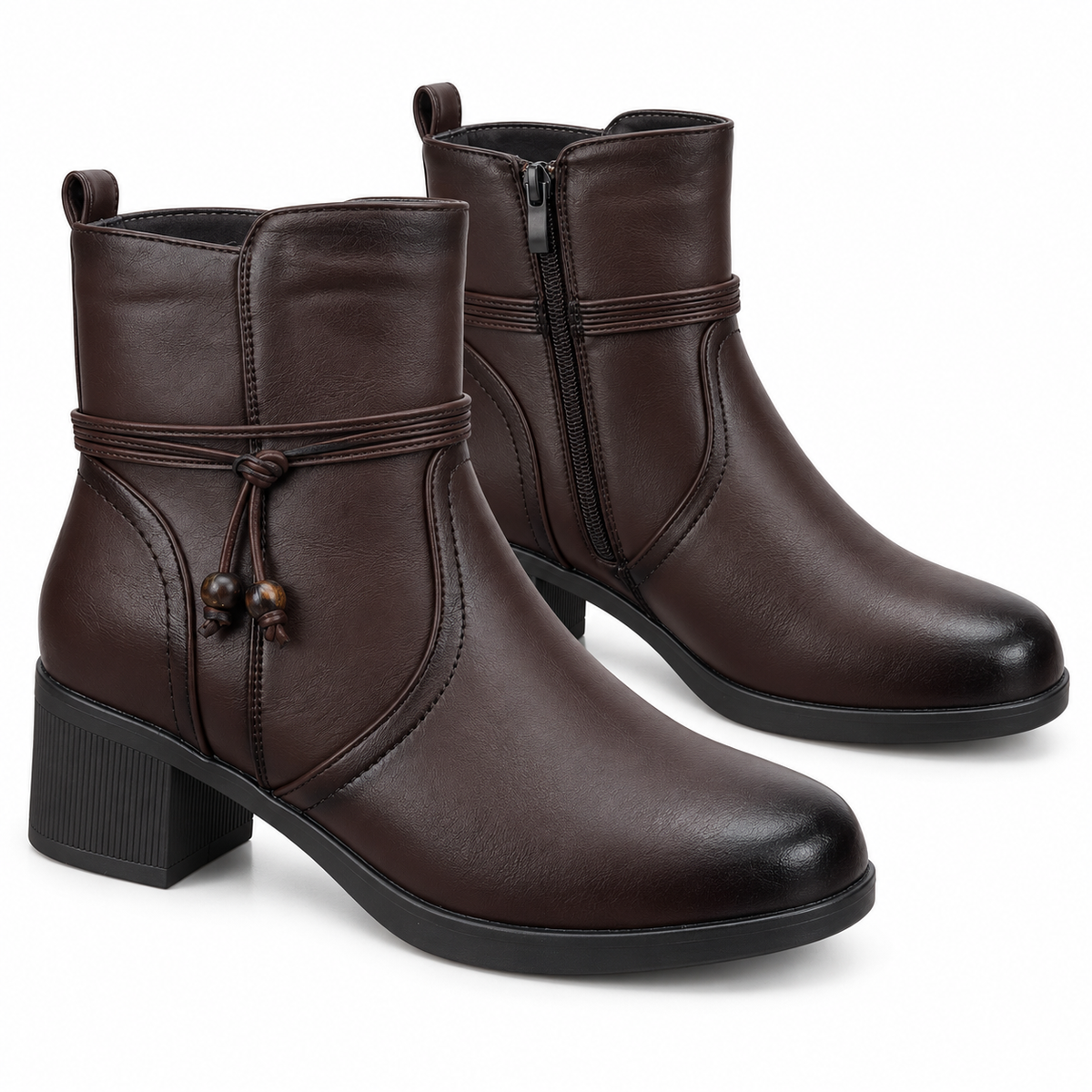 Botki Damskie (36-41) 12Par 7028-2 BROWN