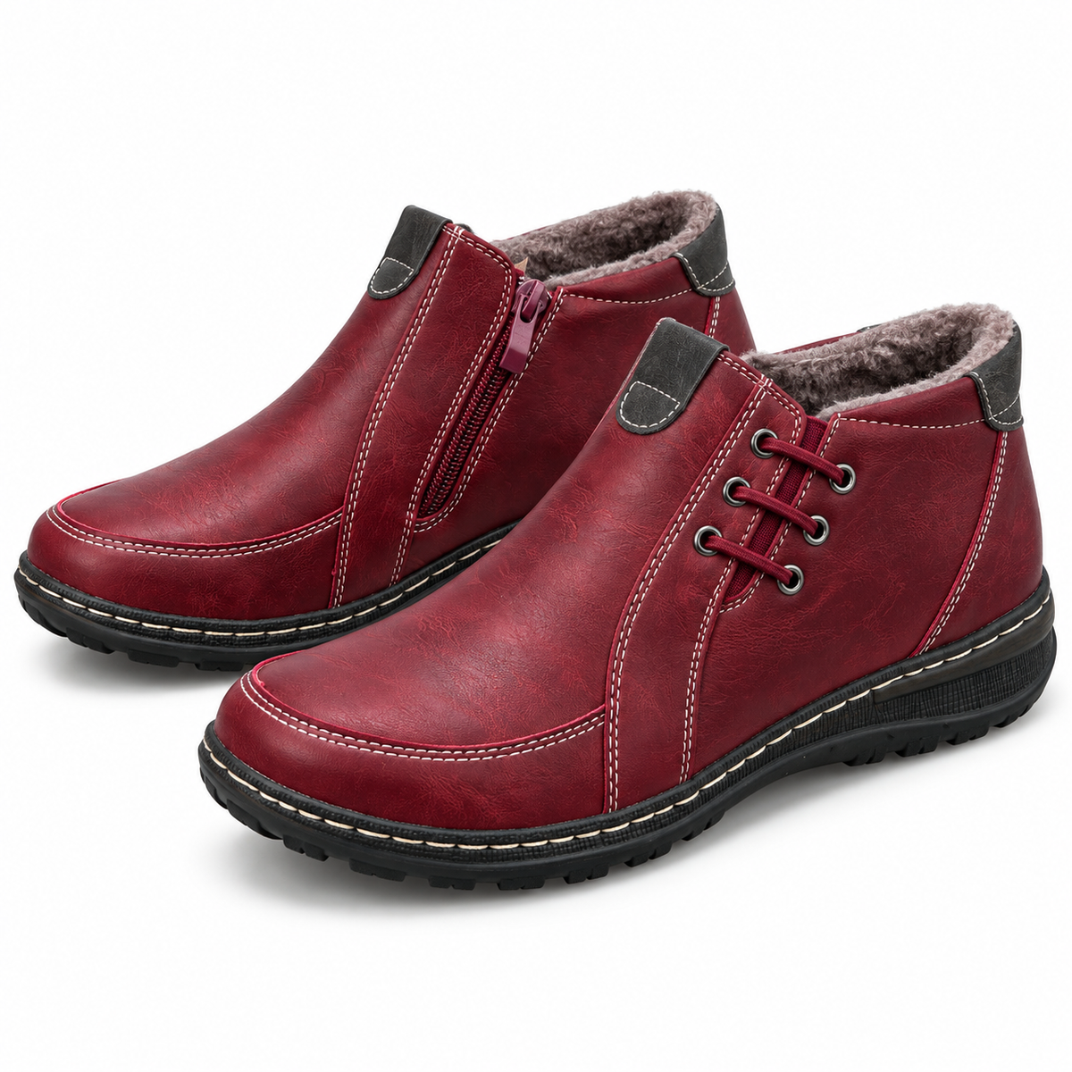 Botki damskie (36-41) 12par 9667-4 RED