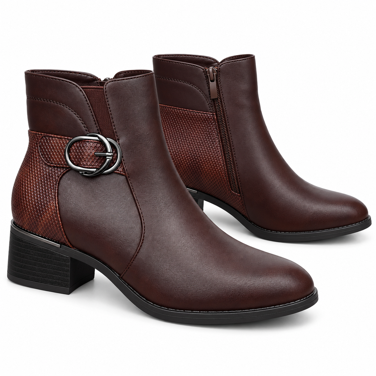 Botki damskie (36-41, 12par) 2819-2 BROWN