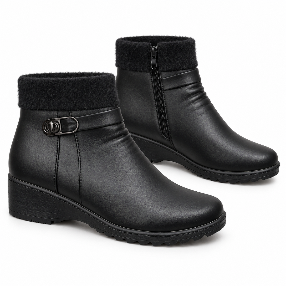 Botki damskie (37-42, 12par) D58-1 BLACK