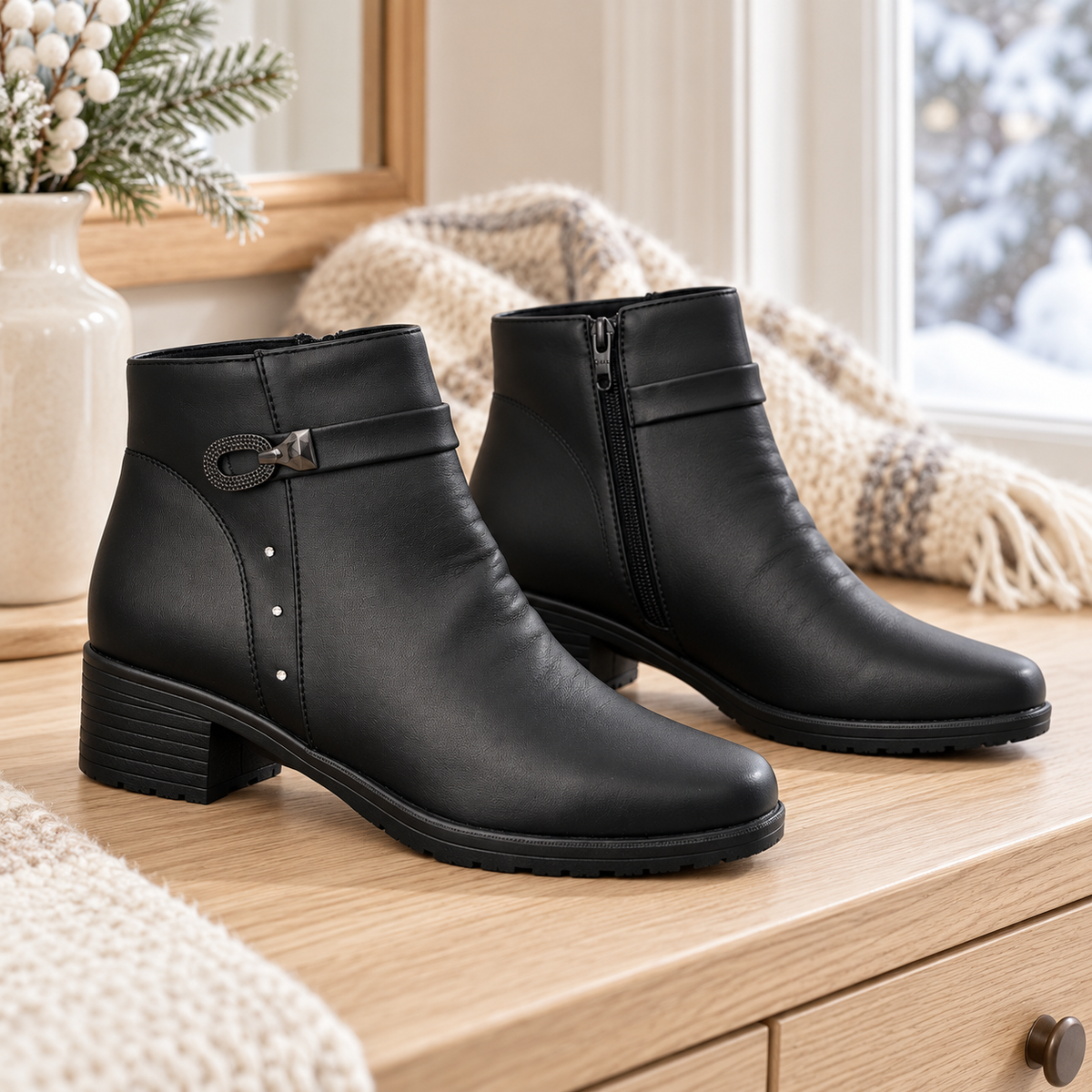 Botki Damskie (37-42) 12Par D92-1 BLACK
