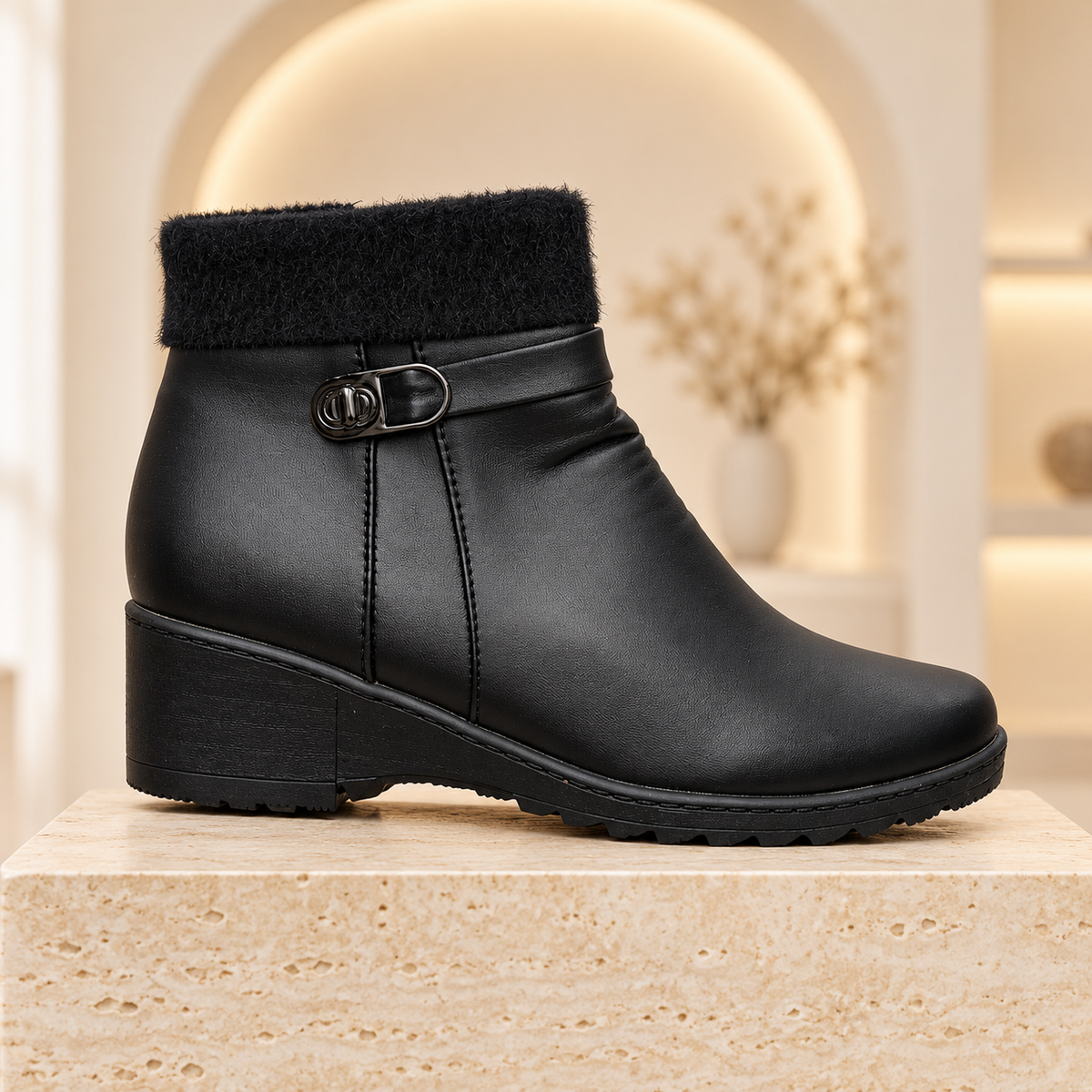 Botki damskie (37-42, 12par) D58-1 BLACK