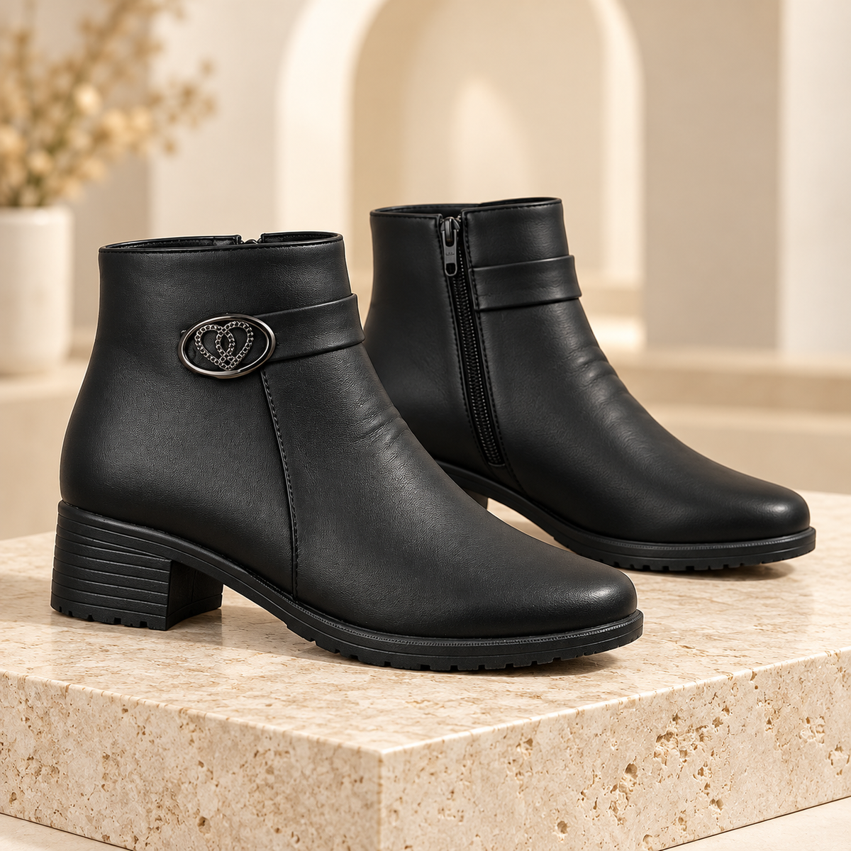 Botki Damskie (37-42) 12Par D91-1 BLACK