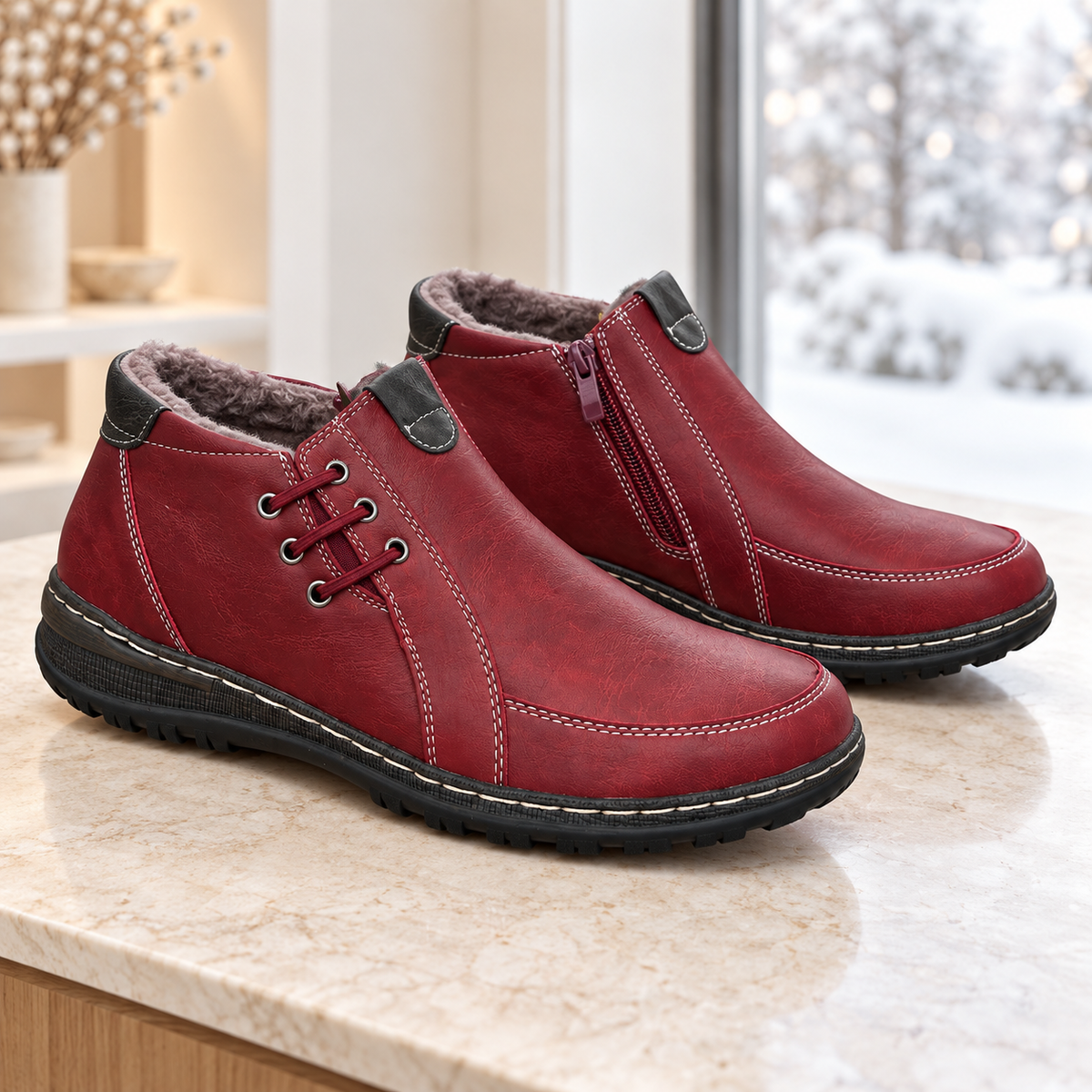Botki damskie (36-41) 12par 9667-4 RED