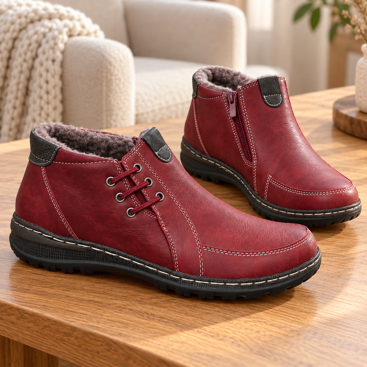 Botki damskie (36-41) 12par 9667-4 RED