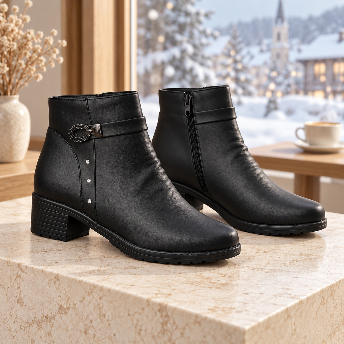 Botki Damskie (37-42) 12Par D92-1 BLACK